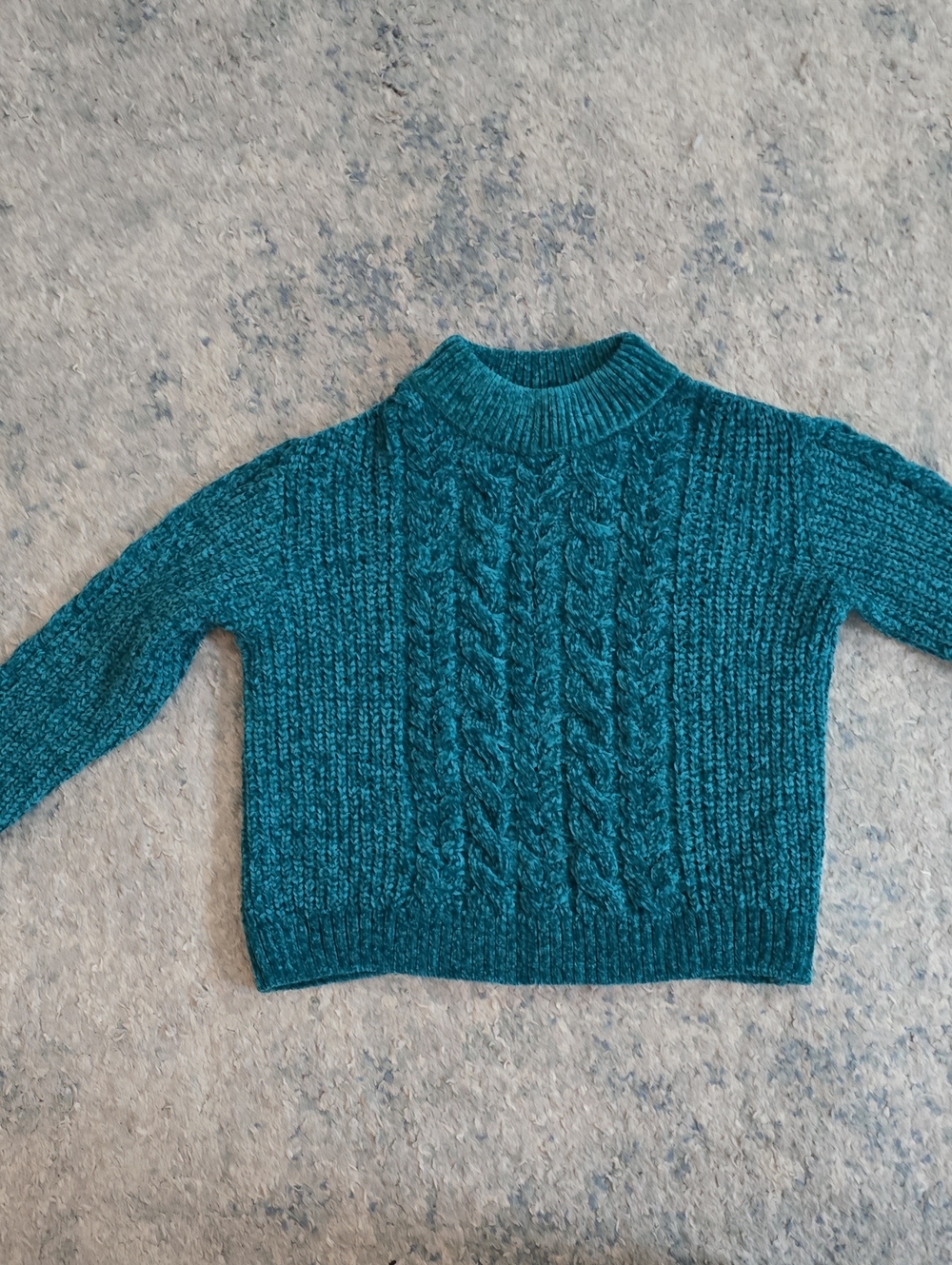 Falls Creek Teal Cable Knit Kids Sweater
